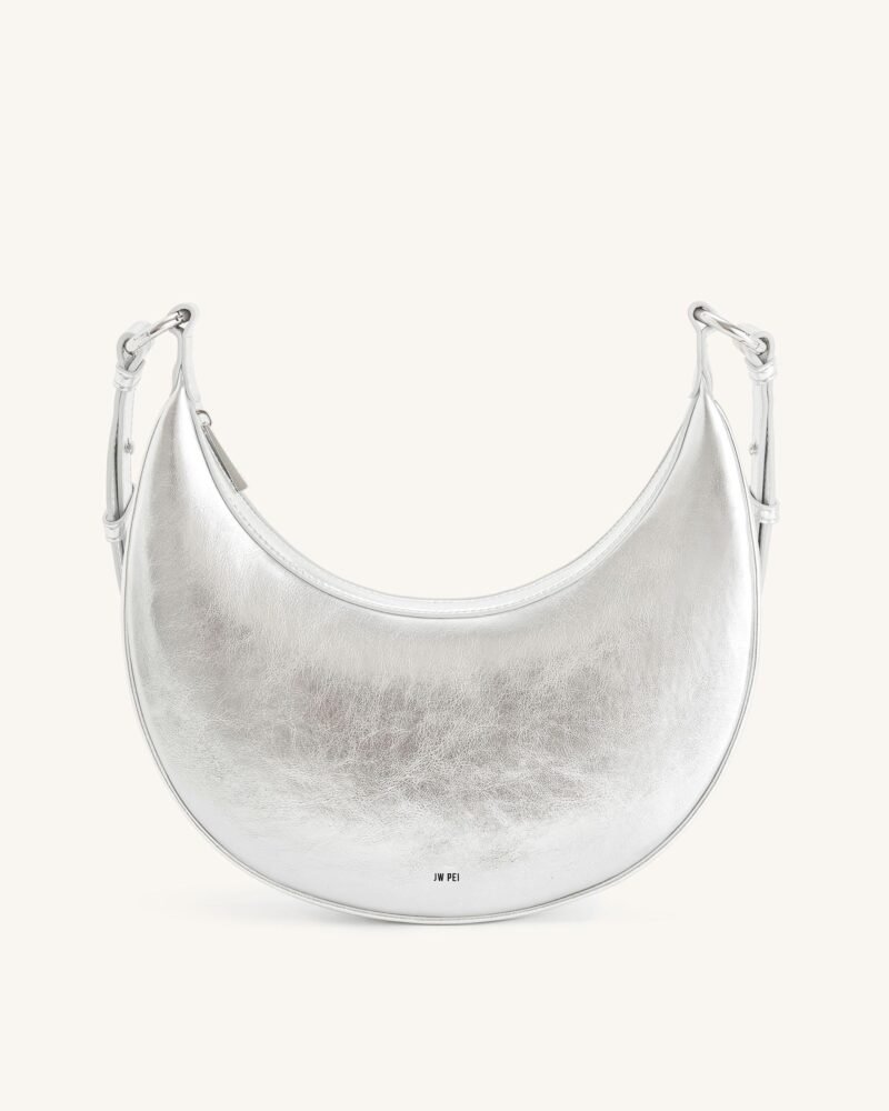 Carly Metallic Saddle Bag - Silver - Image 3