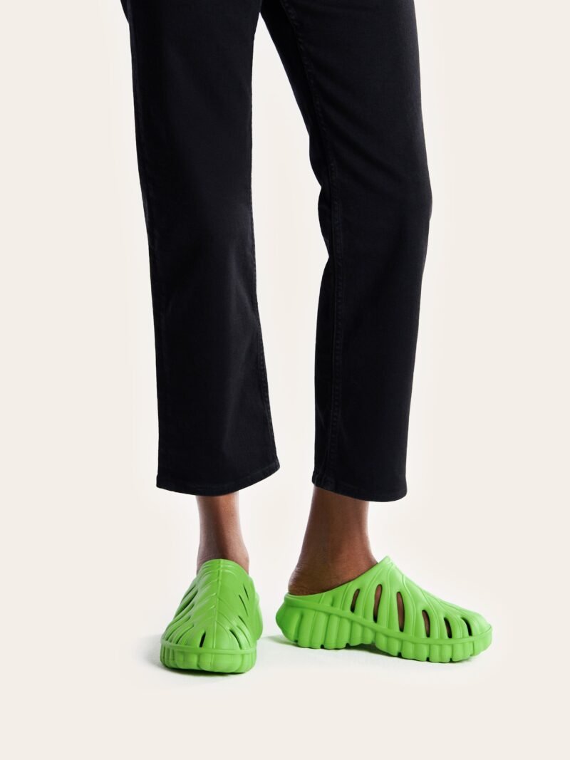 Tara Leaf Platform Clog - Neon Green - Image 8