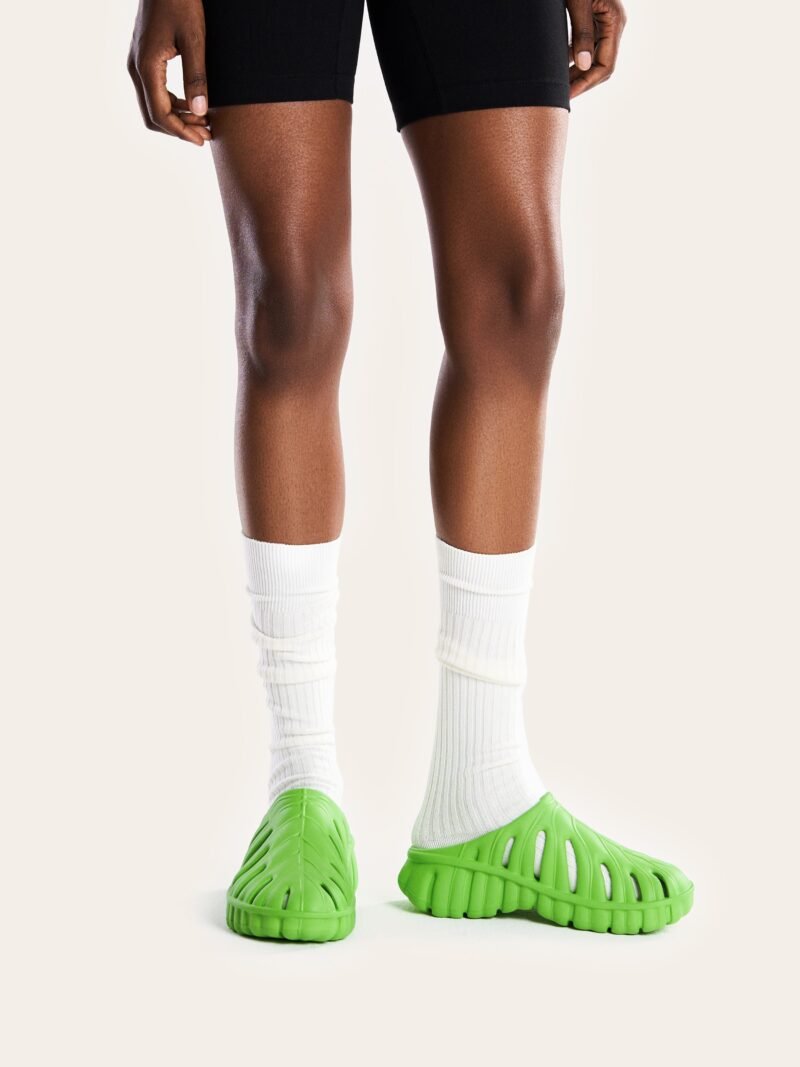 Tara Leaf Platform Clog - Neon Green - Image 2