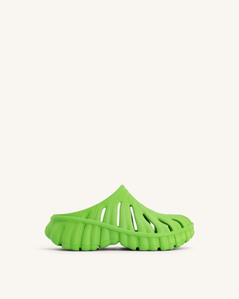 Tara Leaf Platform Clog - Neon Green - Image 1