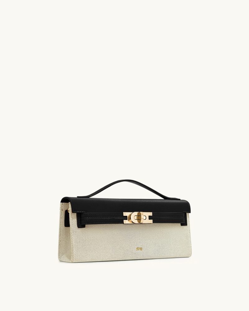 Bria Structured Top Handle Bag - Black Canvas - Image 2