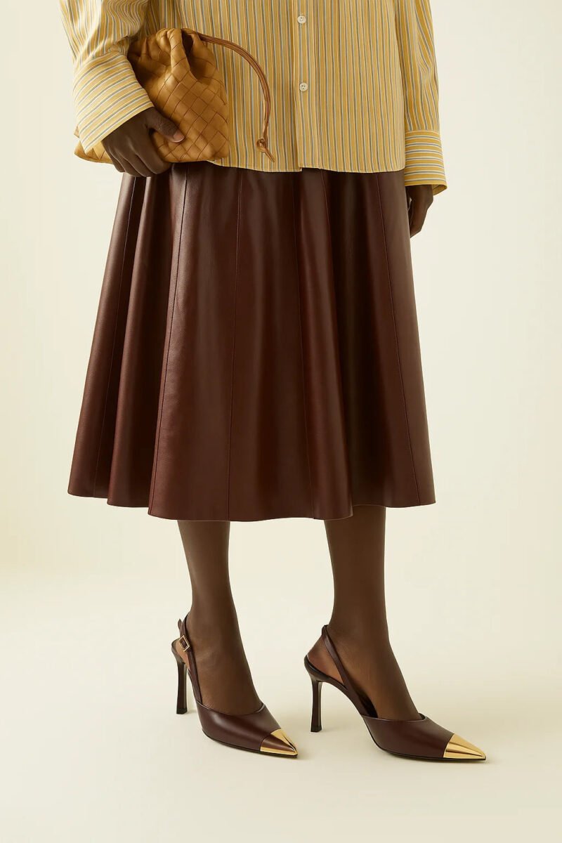 Savannah Gold Tipped Slingback Pumps - Brown - Image 8