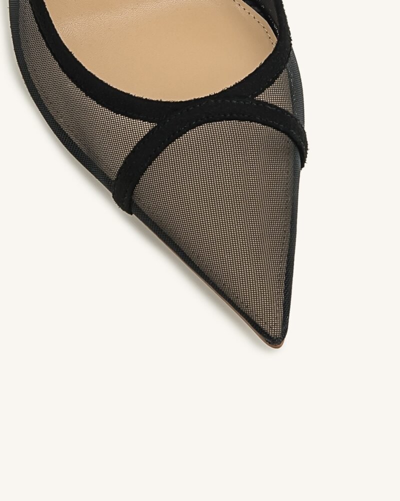 Scarlett Crystal Strap Sandals - Black - Image 5