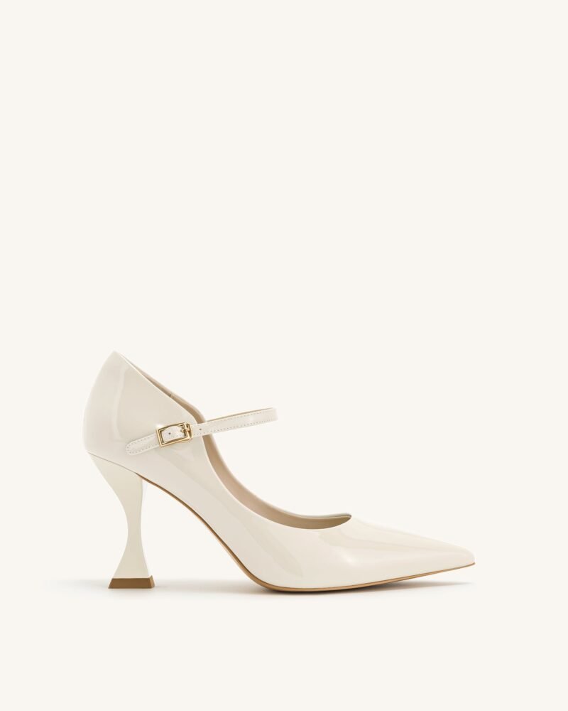 Thalina Patent Leather Pumps - Beige - Image 1