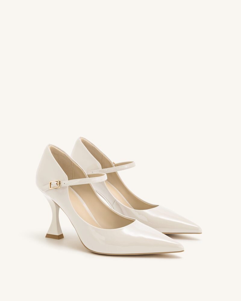 Thalina Patent Leather Pumps - Beige - Image 3