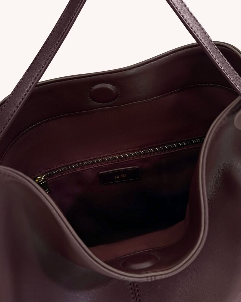 Nina Metal Charm Hobo Bag - Burgundy - Image 4
