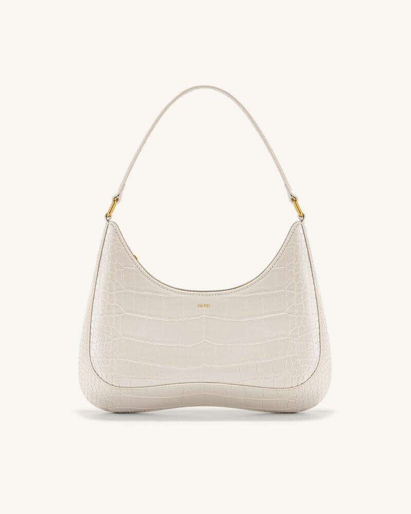 Ruby Shoulder Bag - White Croc - Image 1