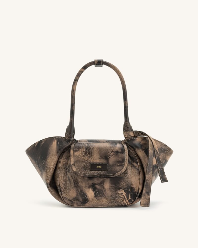 Zoey Pockets Shoulder Bag - Brown - Image 1