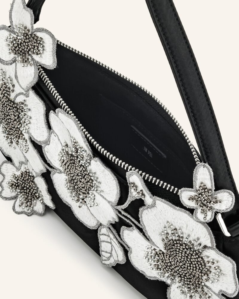 Leona Bead Embellished Shoulder Bag - Black - Image 4