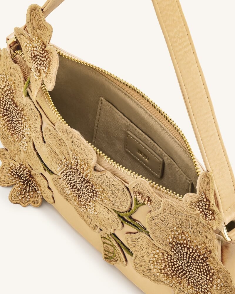 Leona Bead Embellished Shoulder Bag - Almond - Image 4
