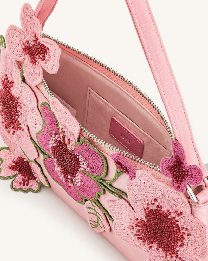 Leona Bead Embellished Shoulder Bag - Pink - Image 4