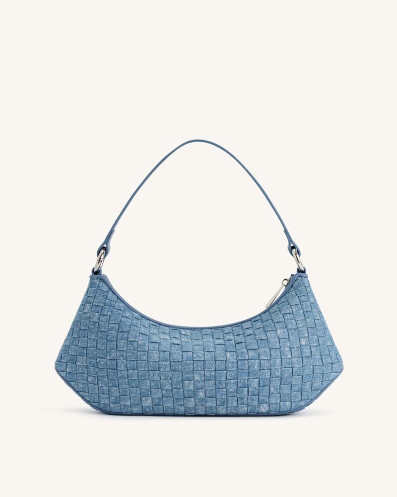 Lily Shoulder Bag - Blue Denim Weave - Image 3