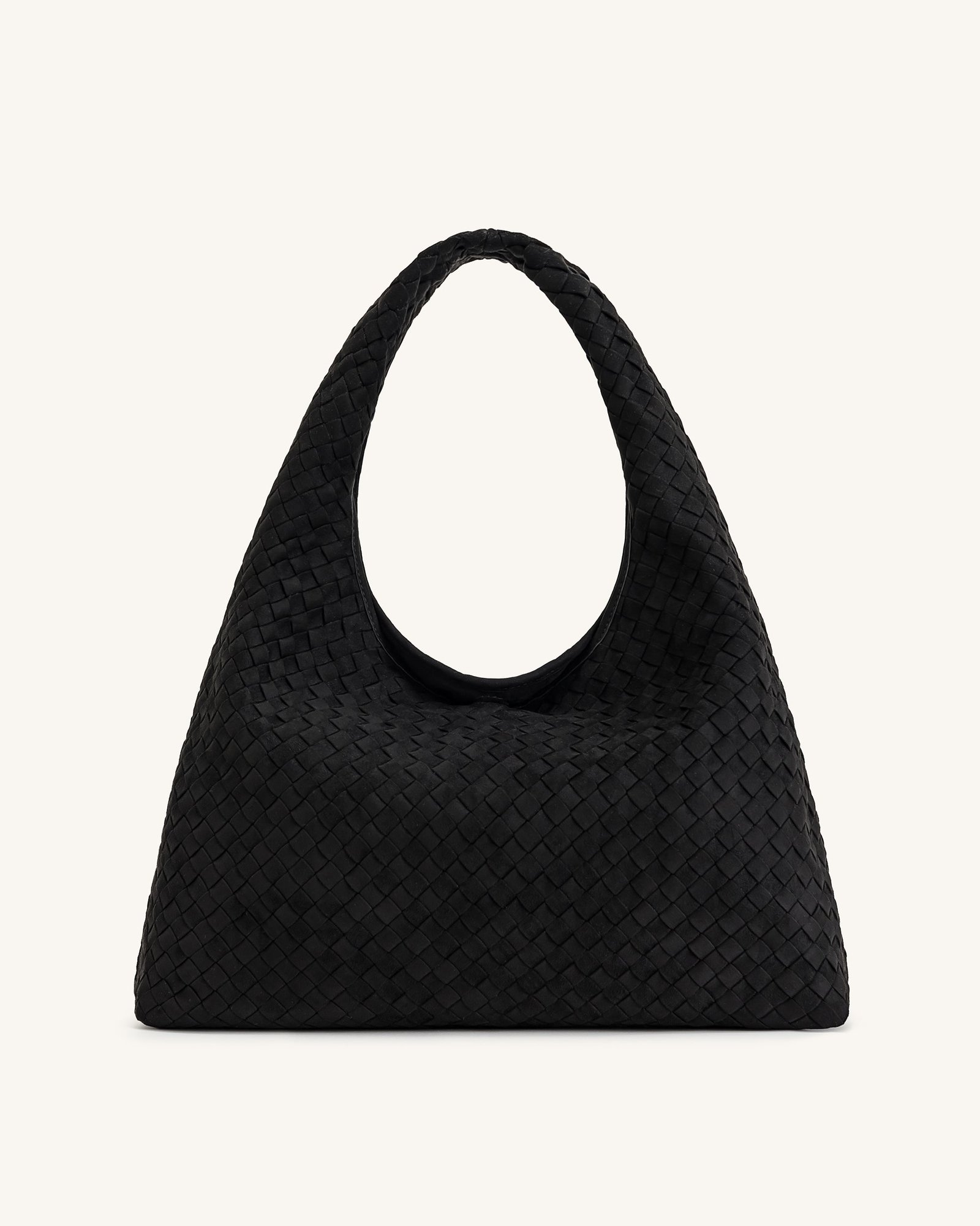 5S286-1-BACK_f2cb2ac2-3e9a-4414-8966-362410baf068 Iaura Faux Suede Woven Shoulder Bag - Black - Image 4