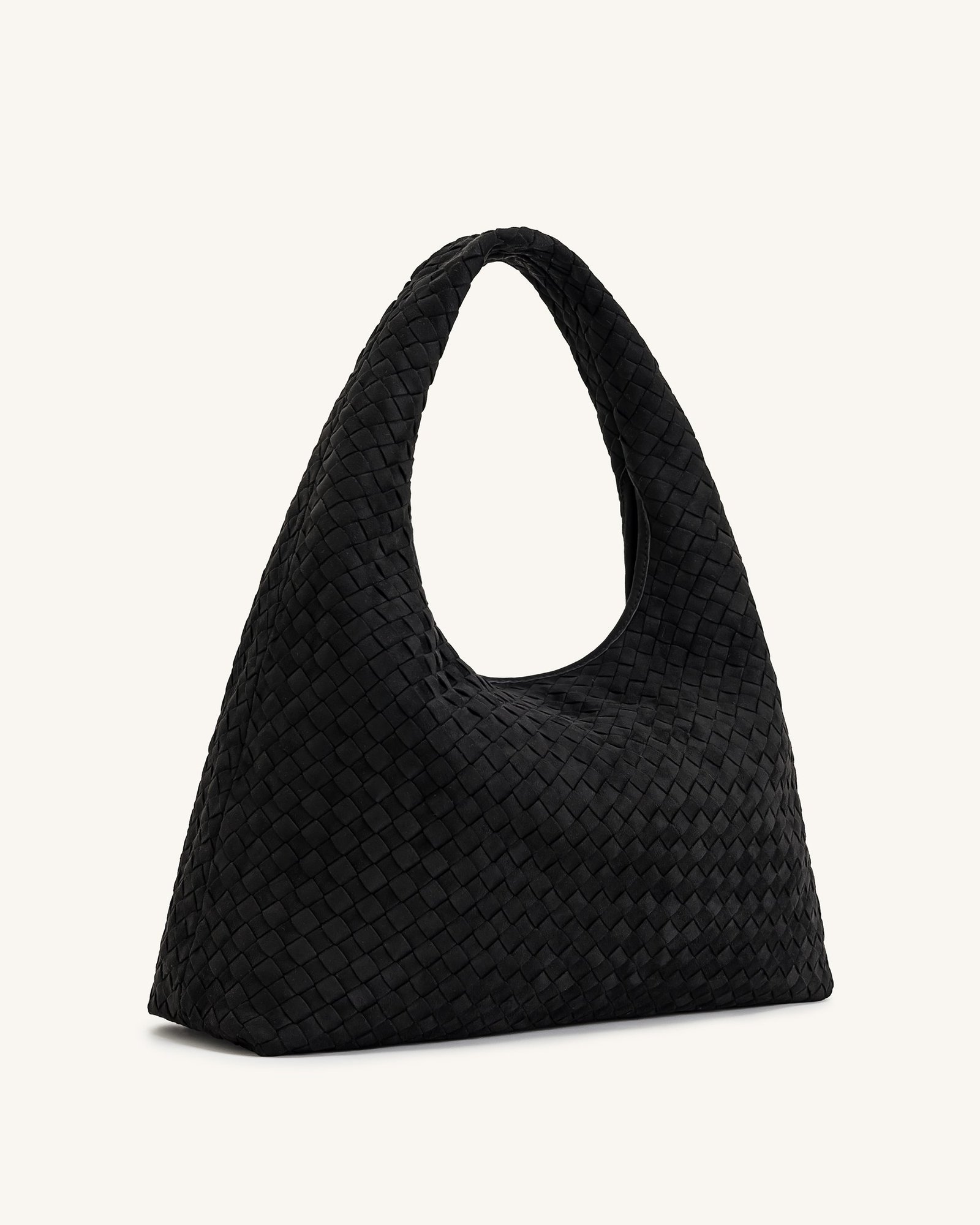 5S286-1-SIDE_362a7240-84a5-4934-810f-b3a1c57c1dec Iaura Faux Suede Woven Shoulder Bag - Black - Image 3