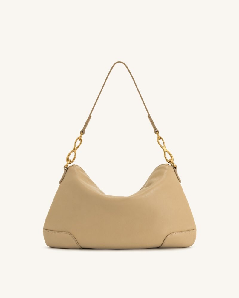 Jayla Metal Pendant Embellished Shoulder Bag - Khaki - Image 3