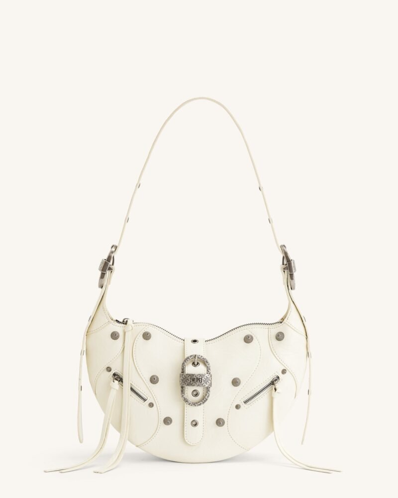 Tessa Crushed Shoulder Bag - White - Image 1