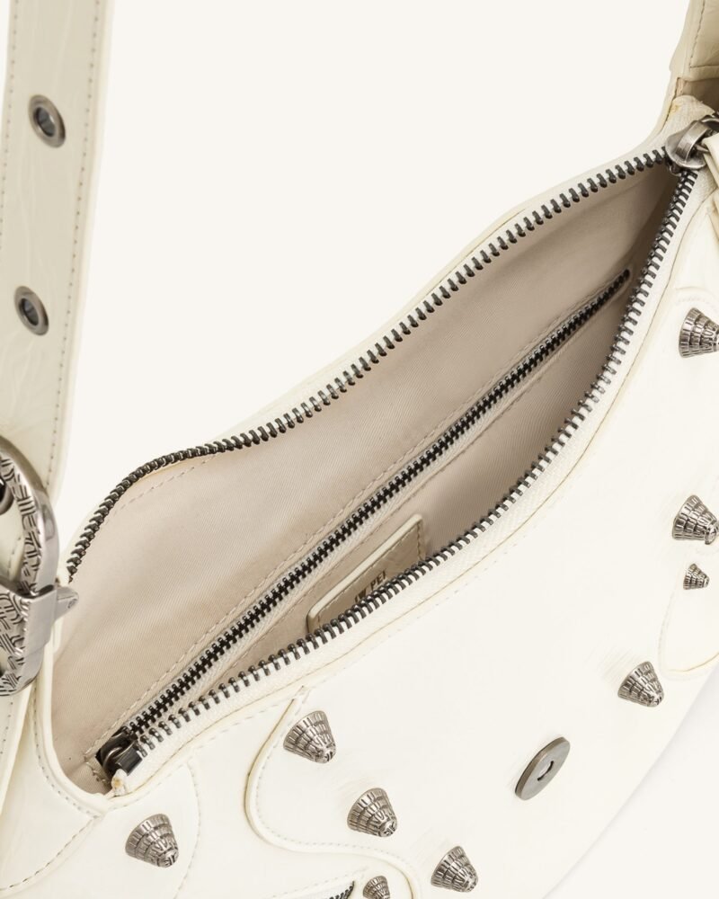 Tessa Crushed Shoulder Bag - White - Image 5