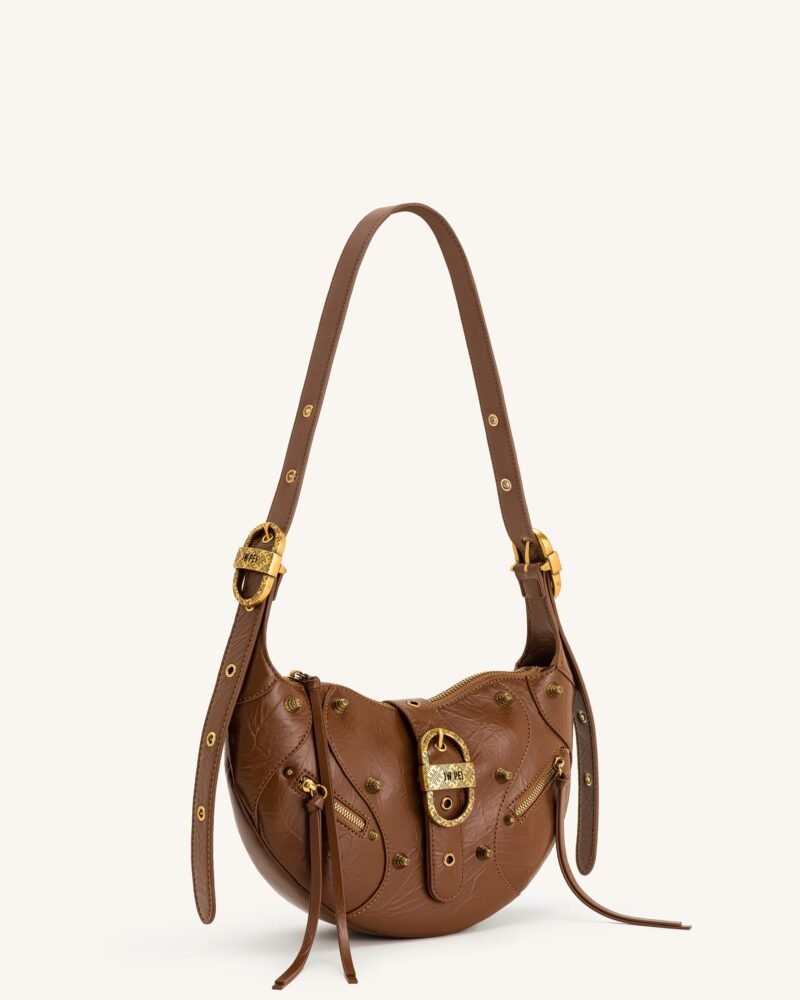 Tessa Crushed Shoulder Bag - Brown - Image 2