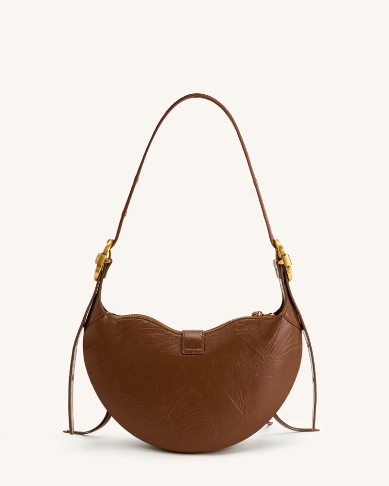 Tessa Crushed Shoulder Bag - Brown - Image 3