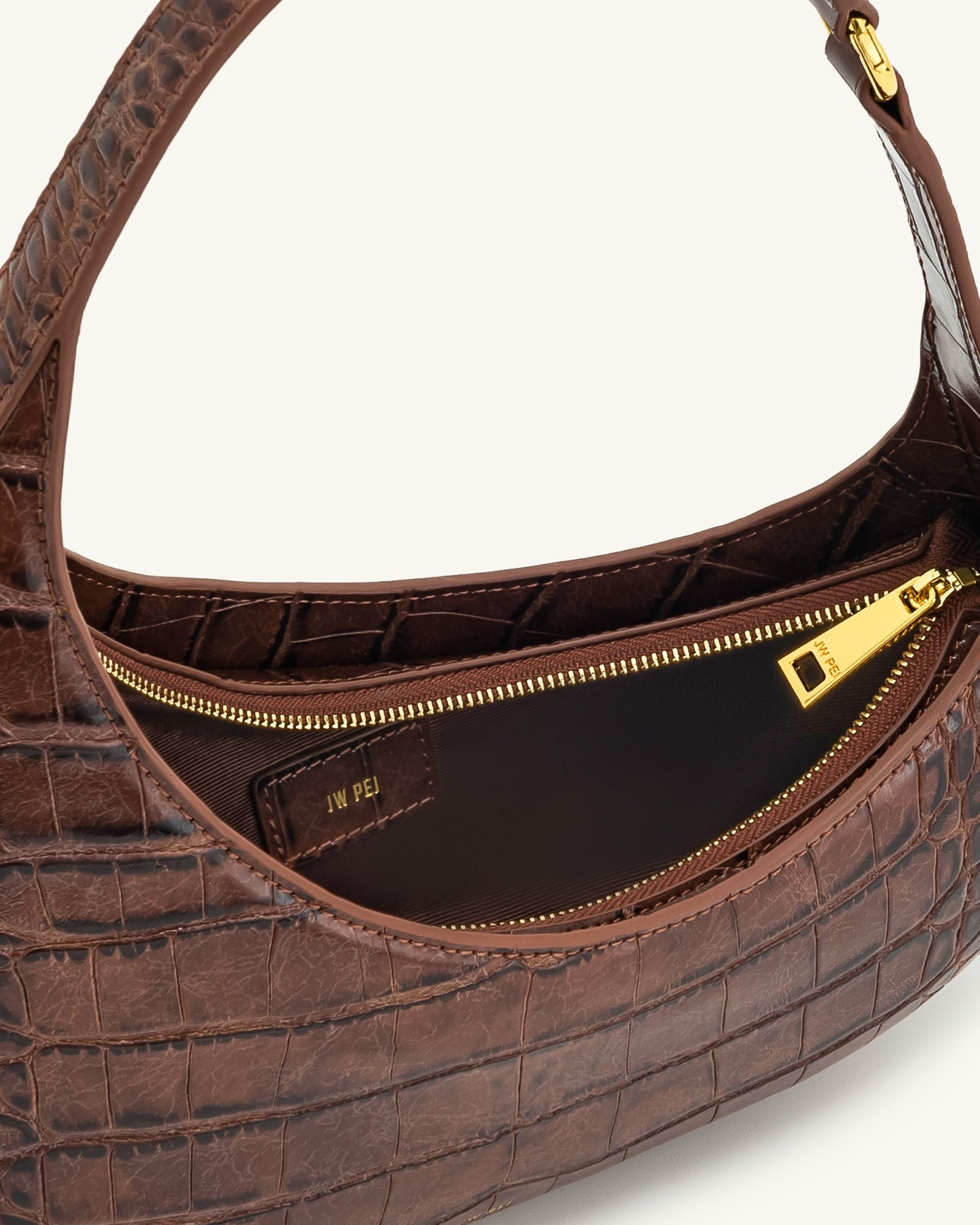 5S61-31-INSIDE_757bb7e5-6c4d-4c82-8df4-2be93d4868f8 Harlee Shoulder Bag - Brown Croc - Image 4