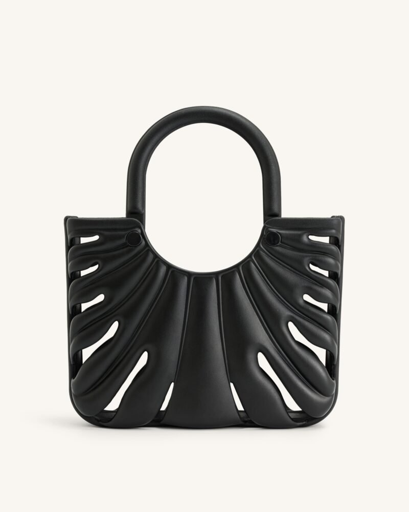 Faye Leaf Beach Bag - Black - Image 3