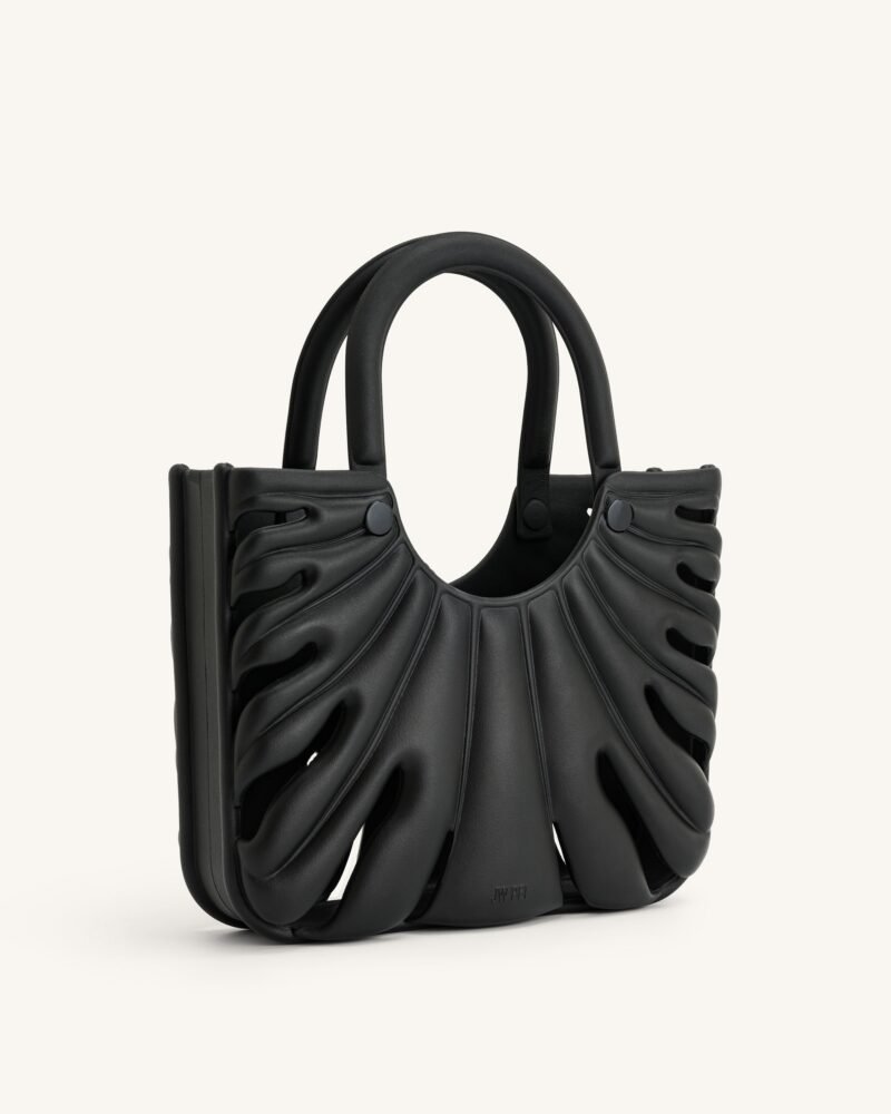 Faye Leaf Beach Bag - Black - Image 2