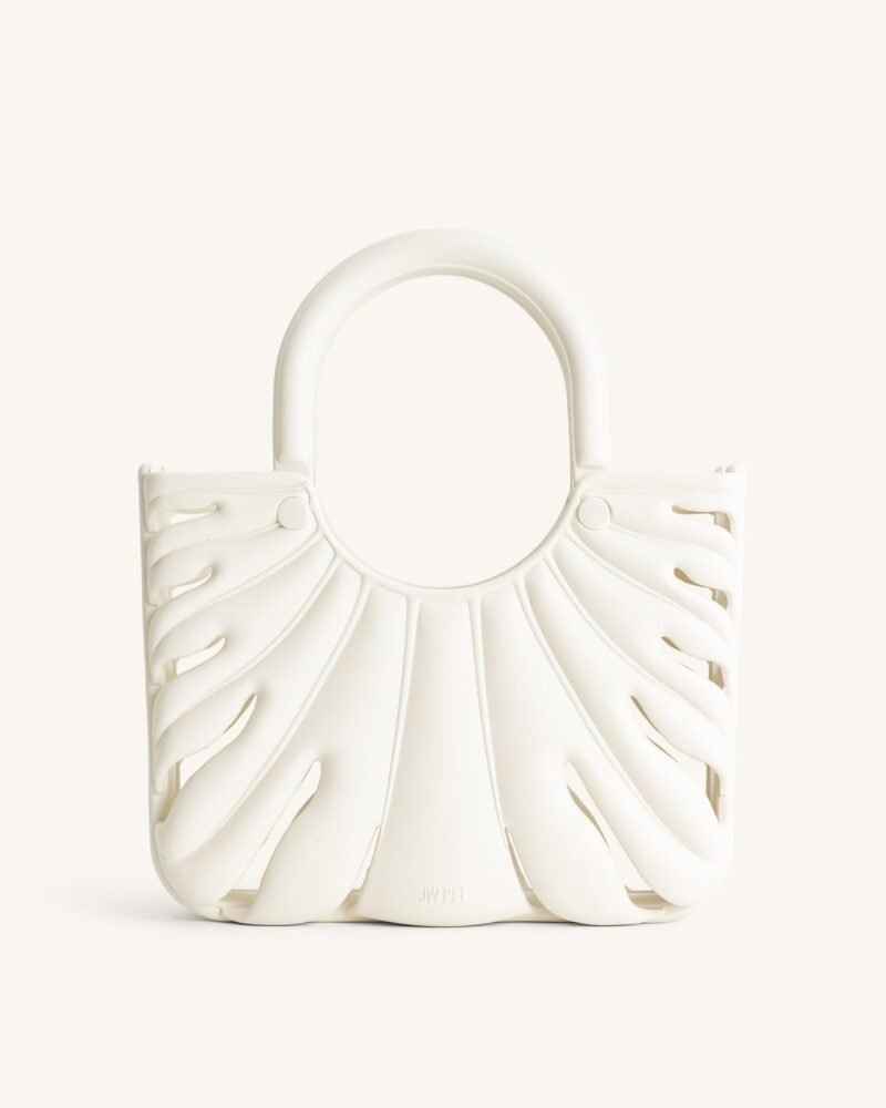 Faye Leaf Beach Bag - White - Image 1