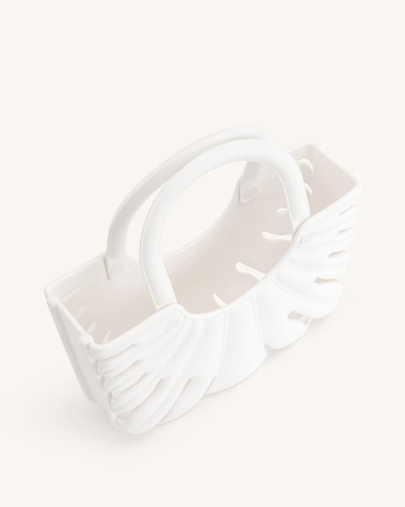Faye Leaf Beach Bag - White - Image 4
