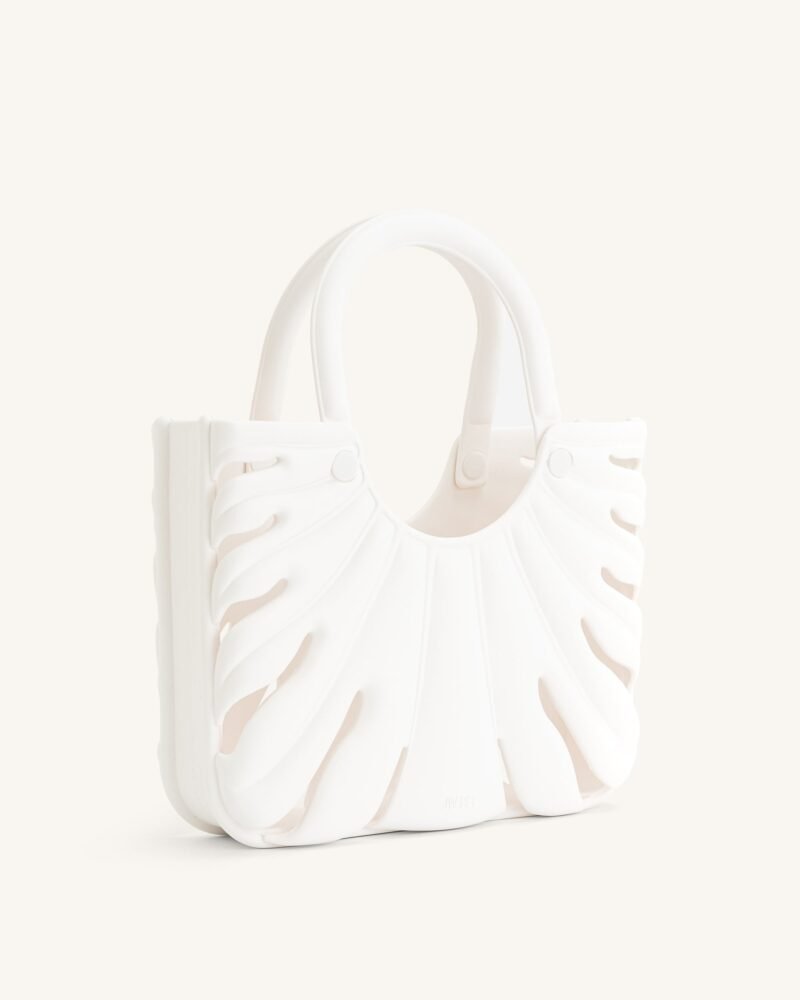 Faye Leaf Beach Bag - White - Image 2