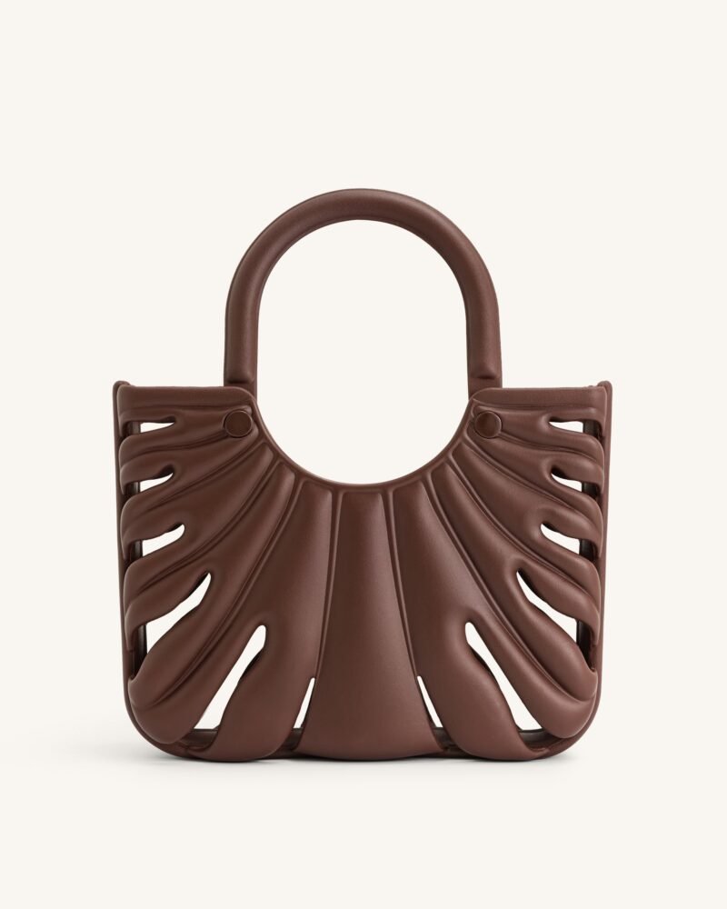 Faye Leaf Beach Bag - Brown - Image 3