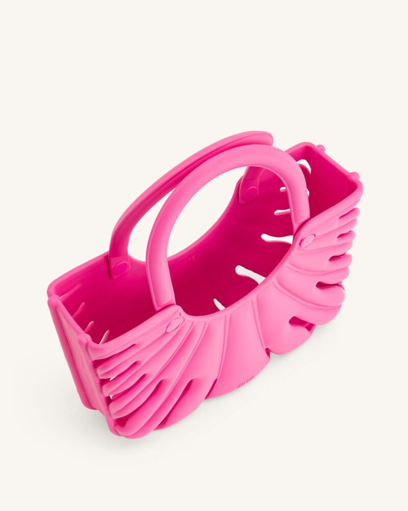 Faye Leaf Beach Bag - Bright Pink - Image 4