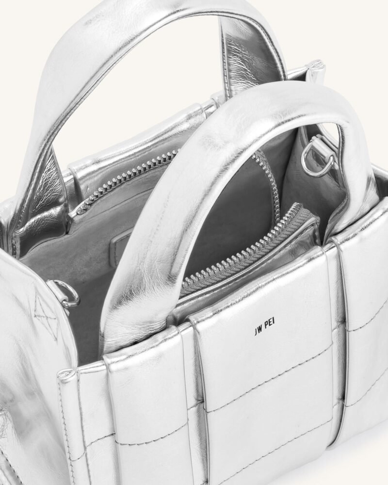 Freya Mini Tote Bag - Silver - Image 4