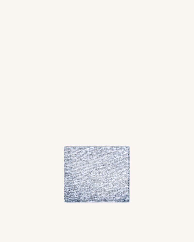 Afra Denim Embossed Wallet - Blue - Image 1