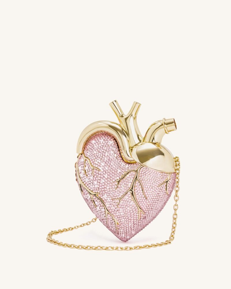 Maren Artificial Crystal Heart Shaped Bag - Pink - Image 1