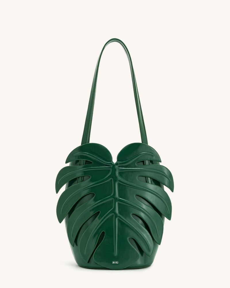 Cecelia Leaf Shape Shoulder Bag - Green - Image 1
