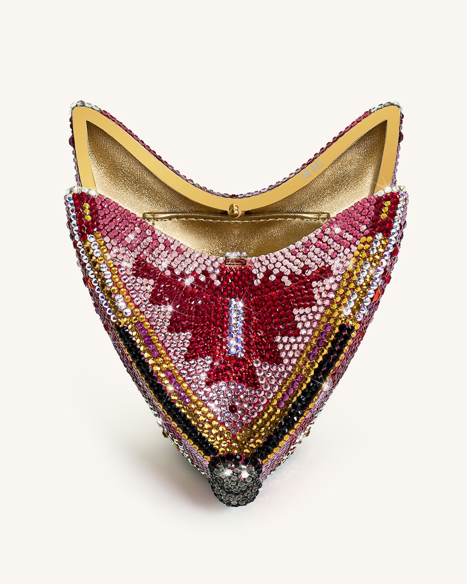 7C361-4-INSIDE Paisley Crystal Butterfly Clutch - Multicolor - Image 4