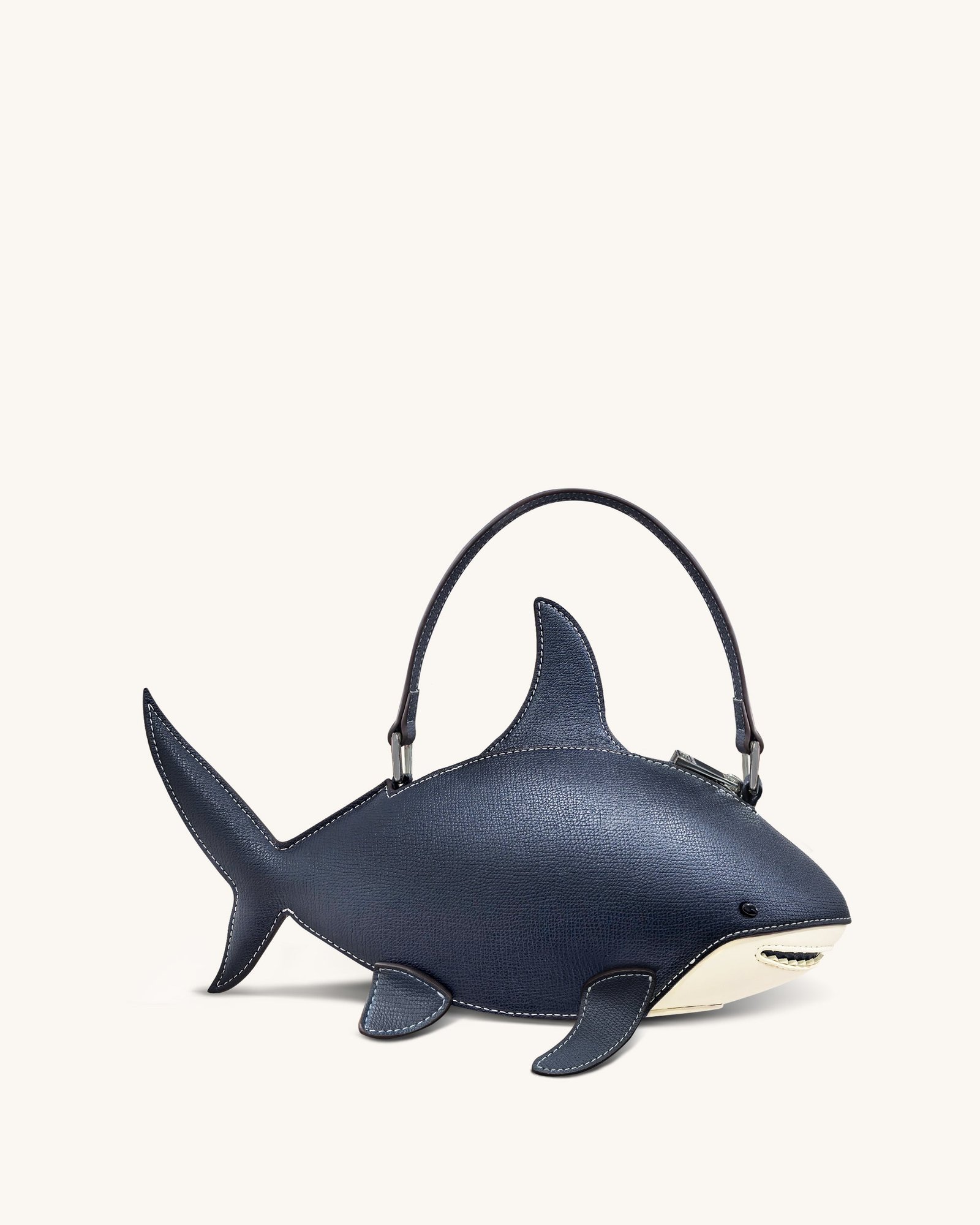 7C392-1_1 Nerys Shark Look Top Handle Bag - Dark Blue - Image 1