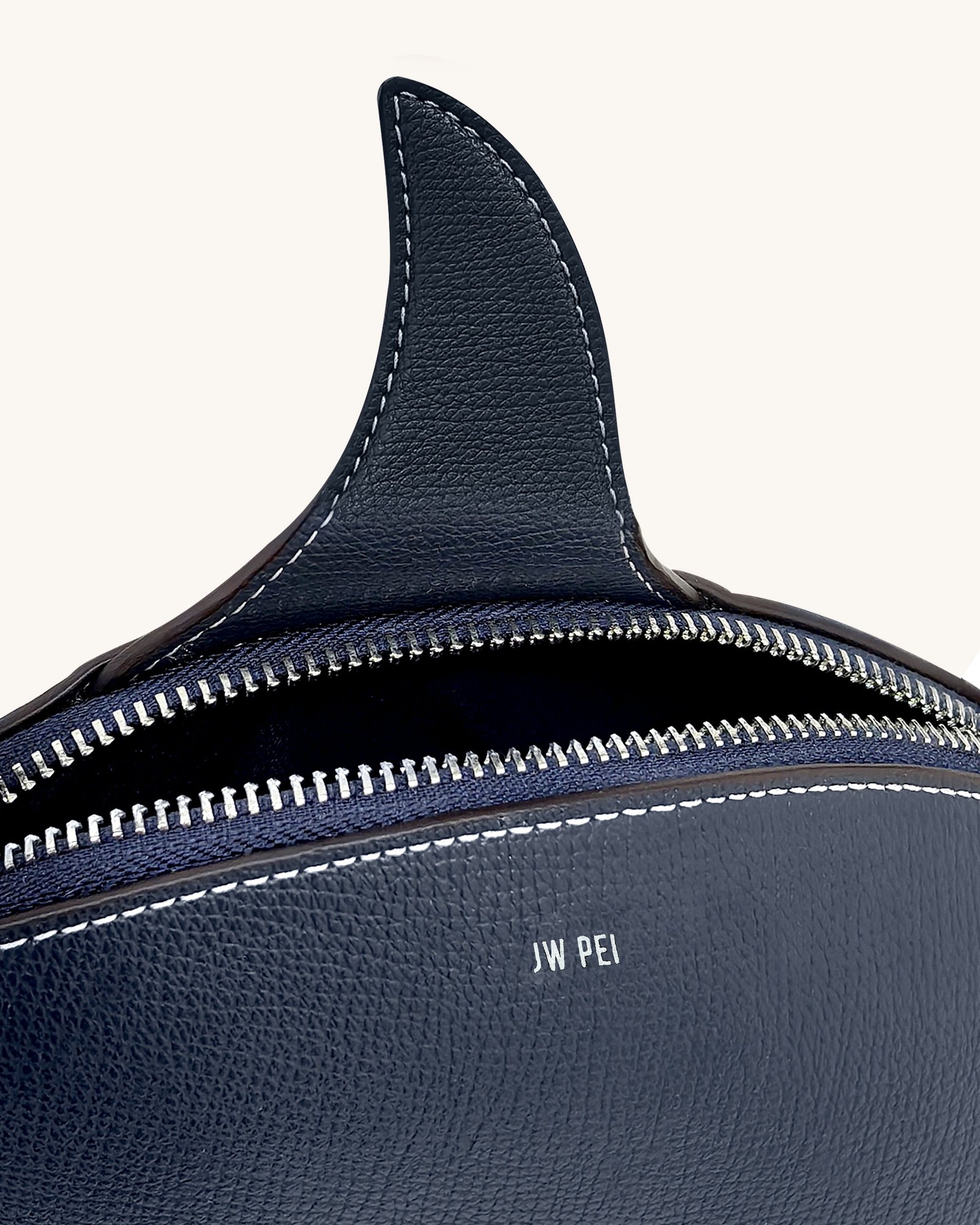 7C392-1_4 Nerys Shark Look Top Handle Bag - Dark Blue - Image 4