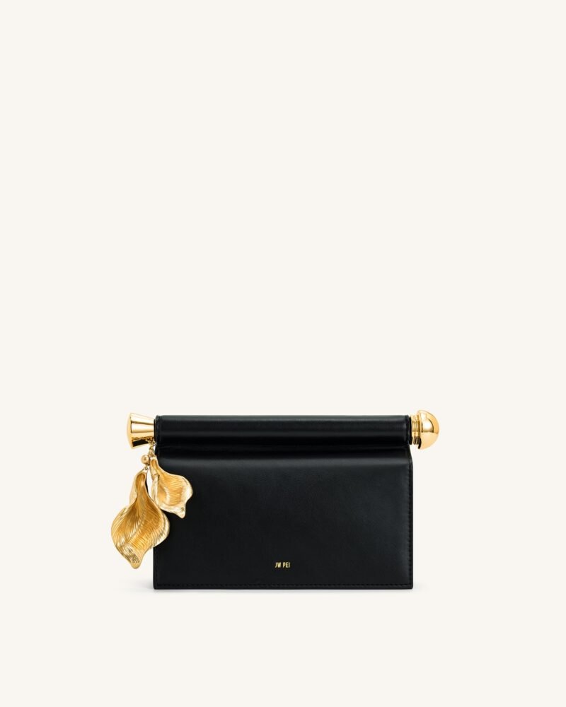 Holly Metal Pendant Embellished Clutch - Black - Image 1
