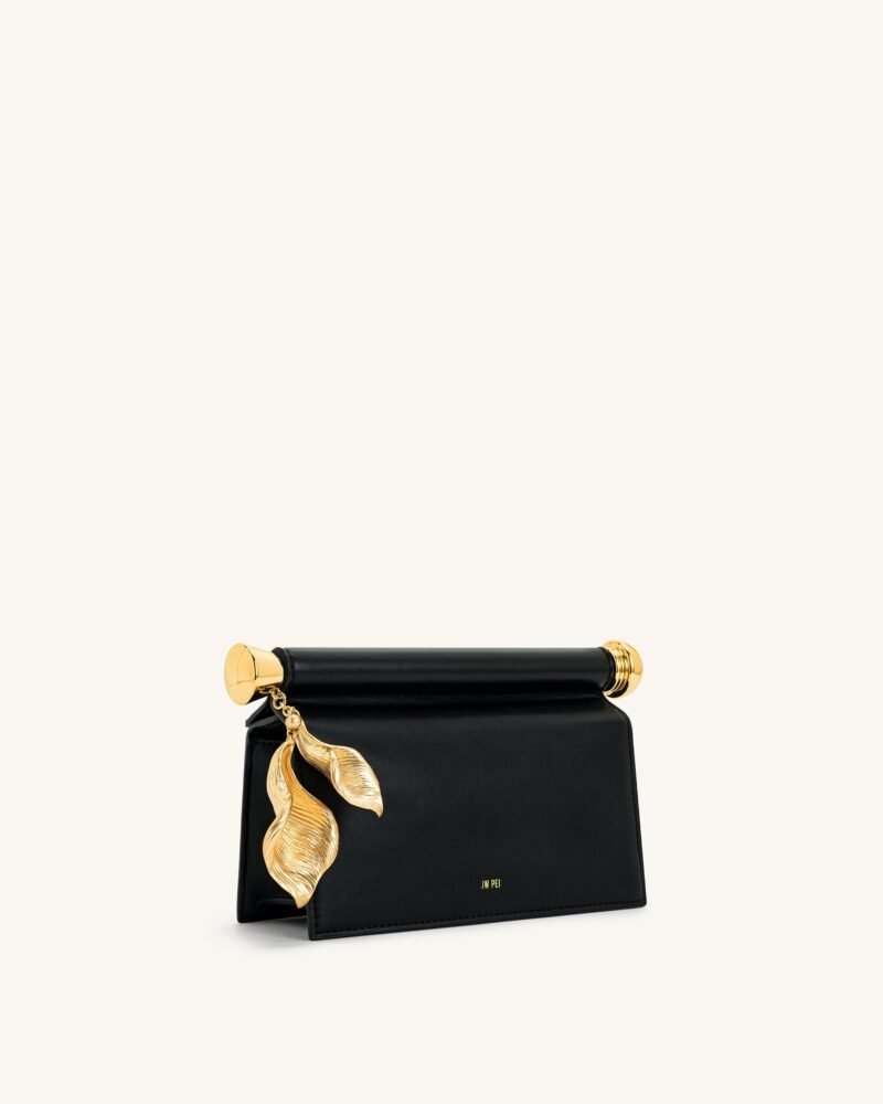 Holly Metal Pendant Embellished Clutch - Black - Image 2