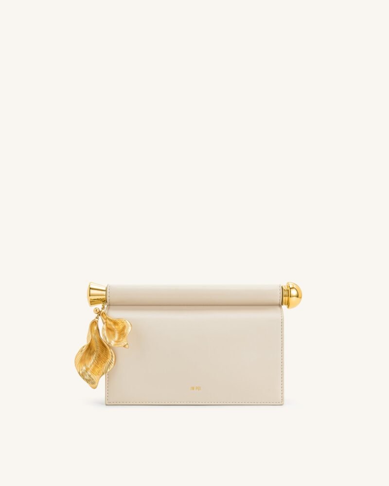 Holly Metal Pendant Embellished Clutch - White - Image 1