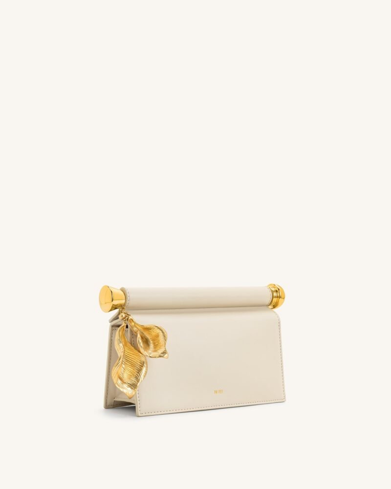 Holly Metal Pendant Embellished Clutch - White - Image 3