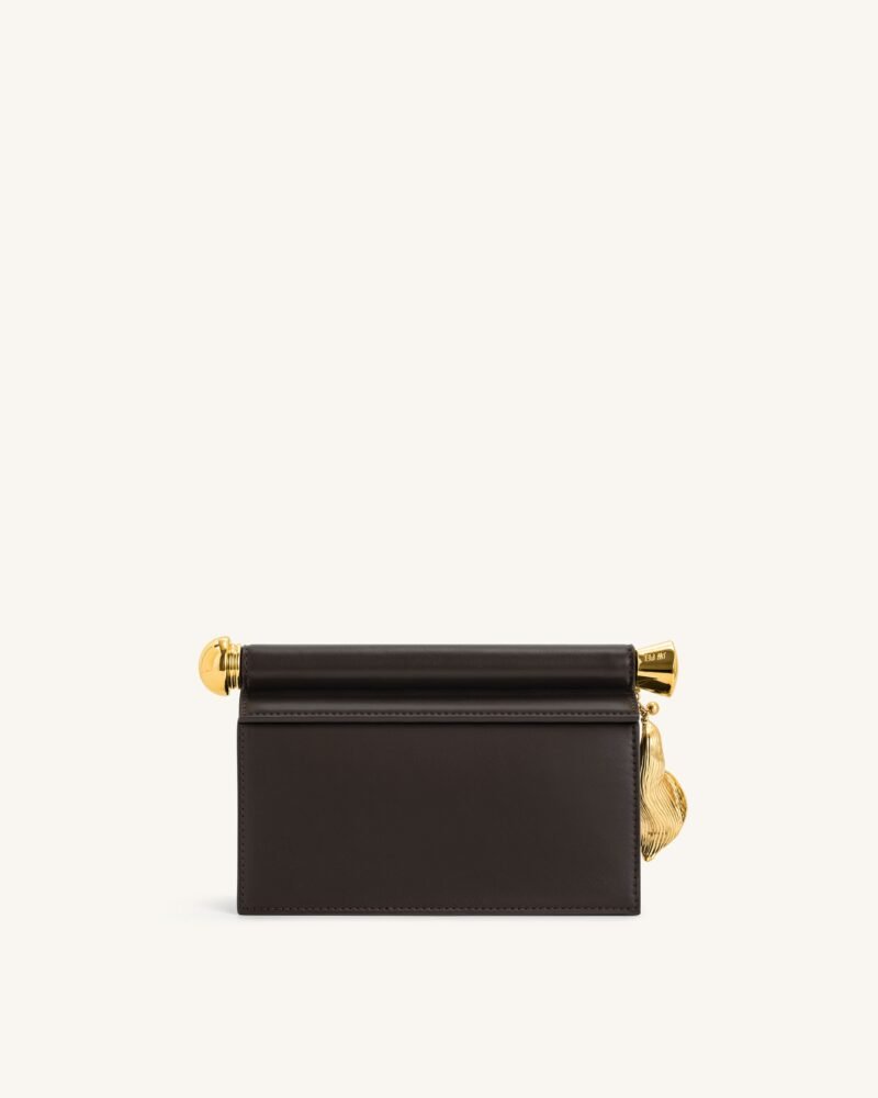 Holly Metal Pendant Embellished Clutch - Dark Brown - Image 3