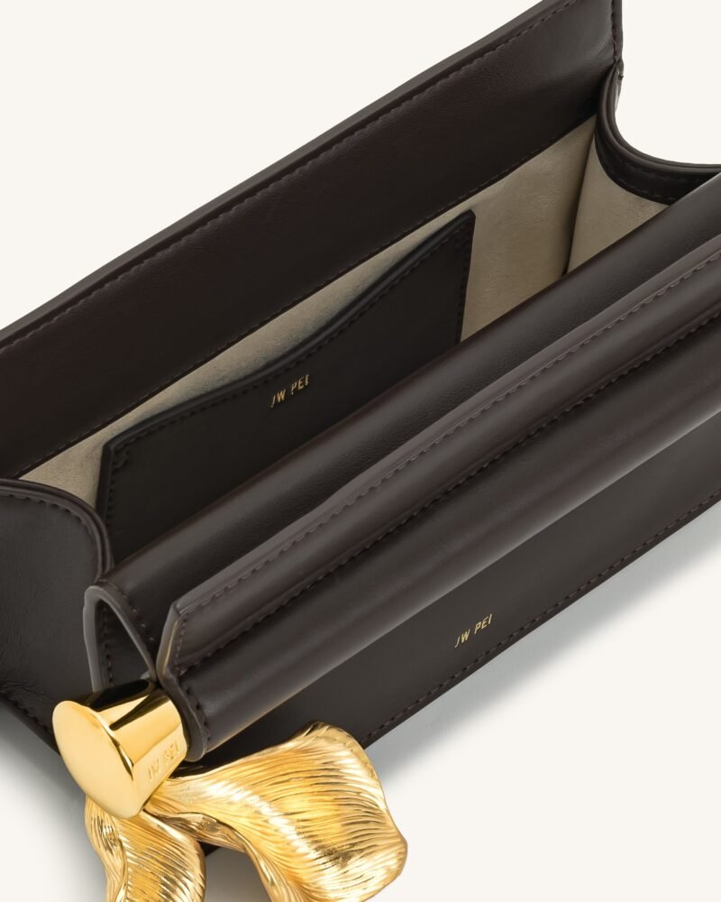 Holly Metal Pendant Embellished Clutch - Dark Brown - Image 4