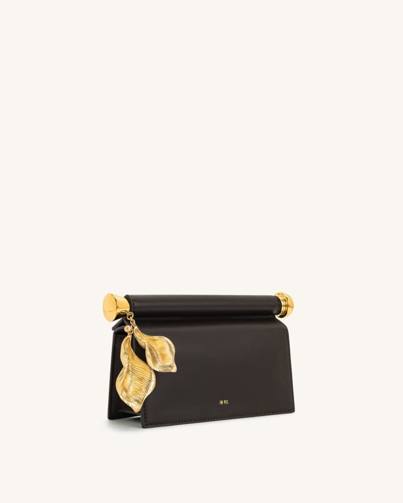 Holly Metal Pendant Embellished Clutch - Dark Brown - Image 2