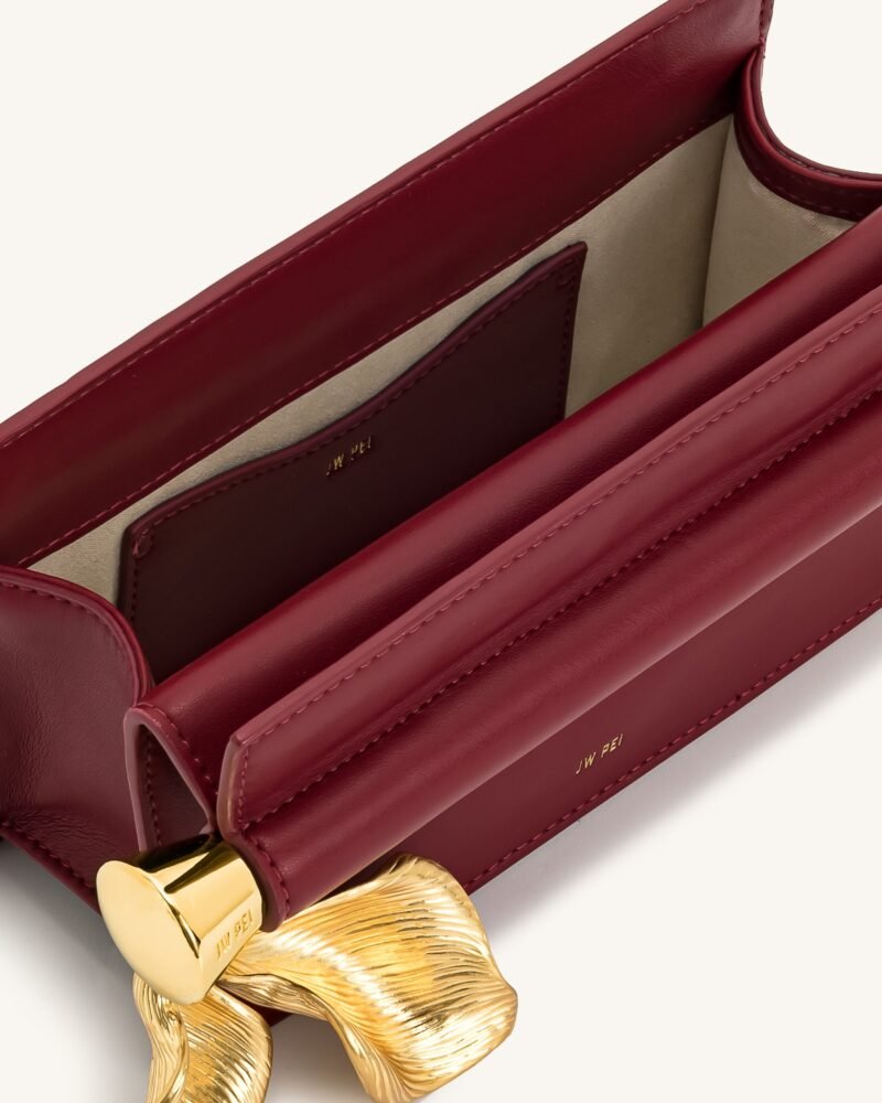 Holly Metal Pendant Embellished Clutch - Claret - Image 4