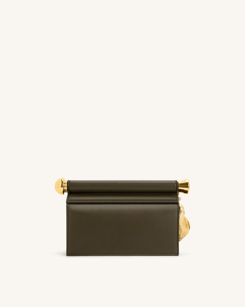 Holly Metal Pendant Embellished Clutch - Dark Olive - Image 3