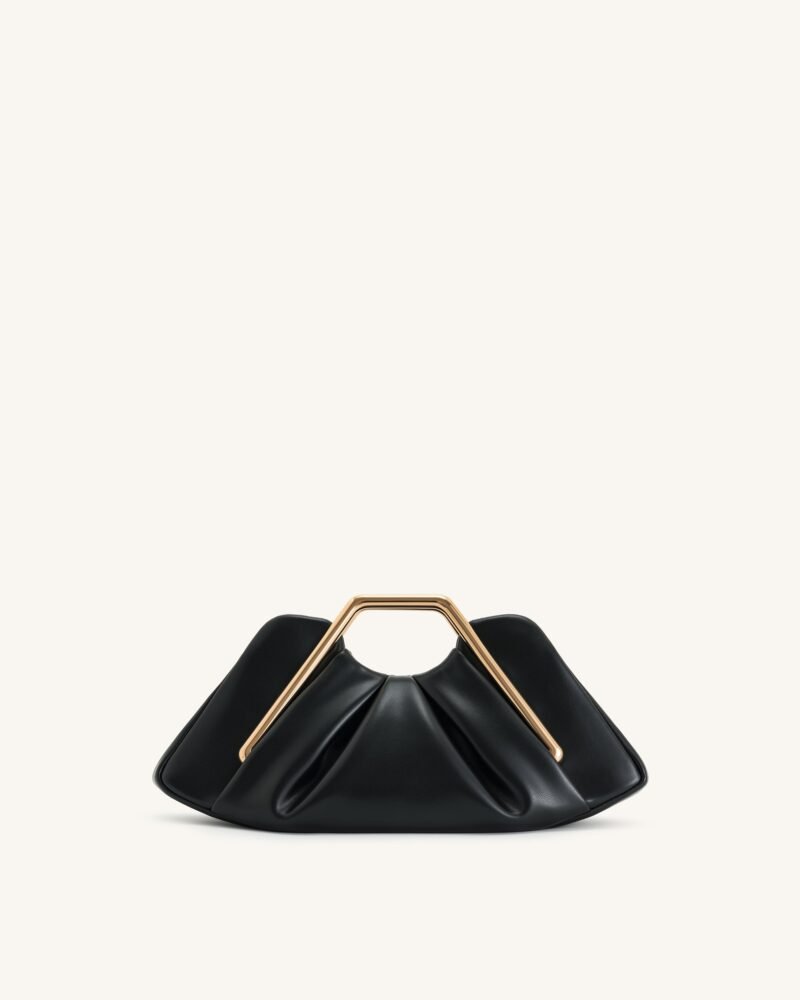 Lila Metal Frame Clutch - Black - Image 1