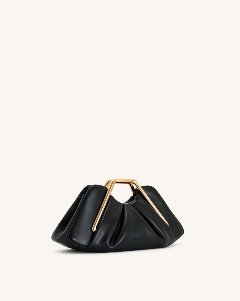 Lila Metal Frame Clutch - Black - Image 3