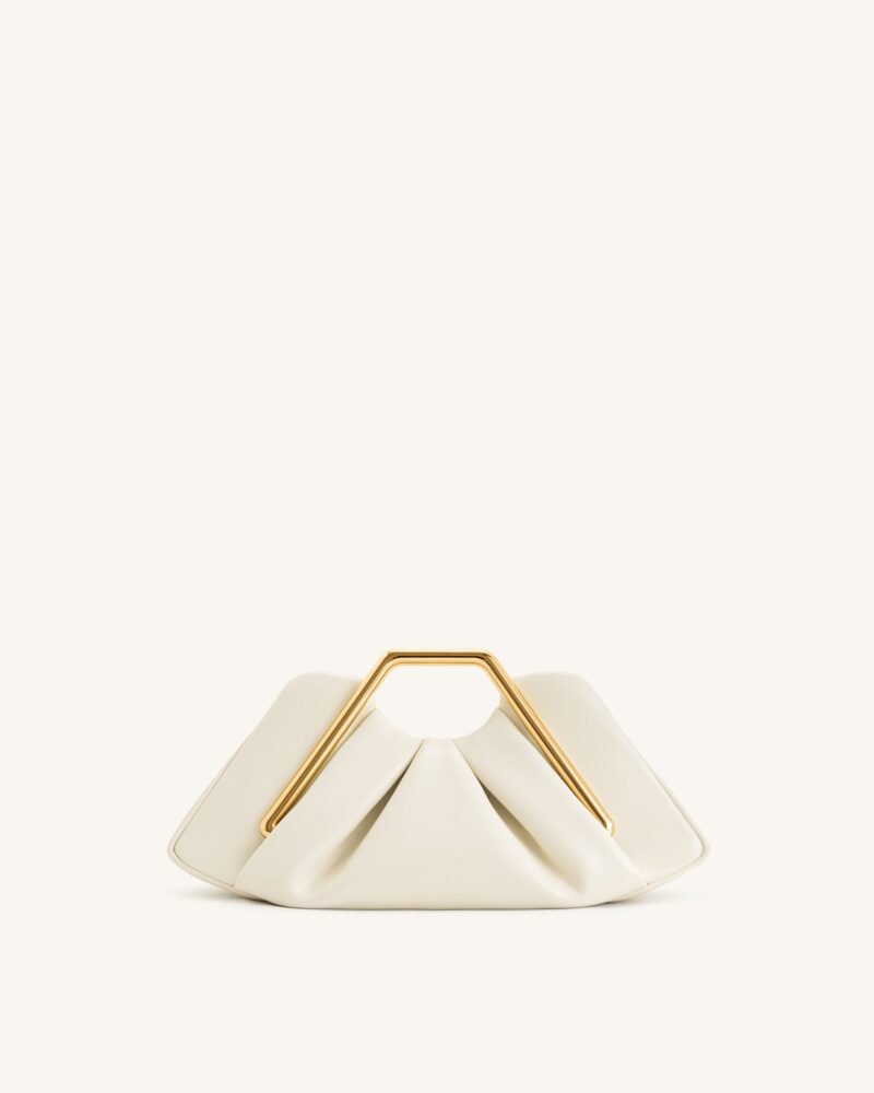 Lila Metal Frame Clutch - Ivory - Image 1